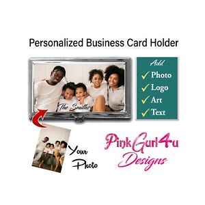 Business Card Case Credit Card Holder Your Photo Image, Business Logo, Artwork