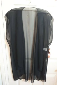 Shirley of Hollywood Sheer Black Chiffon Shrug One Size Negligee Lingerie Wrap - Picture 1 of 13