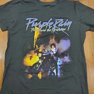 Camiseta Prince Púrpura Lluvia Mediana Para Hombre Negra Algodón Mangas Cortas - Imagen 1 de 9