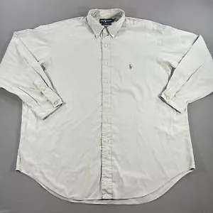 Camisa De Colección Ralph Lauren Yarmouth Para Hombres 17.5 x 35 Off White Pinpoint Oxford - Imagen 1 de 7