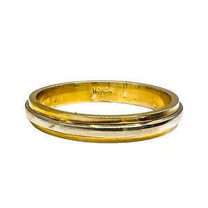 14k White Yellow Gold Men’s Wedding Band Ring 10.25 3.5mm Wide -LA3042 - Picture 1 of 9