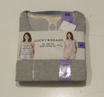 Lucky Brand Womens Pajamas Set 3 Piece Heather Gray Sleepwear Size XS NWT - Image 1 of 3