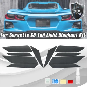For Corvette C8 2020+ Tail Light Blackout 10 PCS Smoked Vinyl Overlay Covers US - Picture 1 of 12