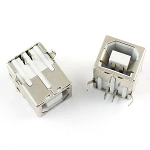 Conector de PCB de ángulo recto de 4 pines tipo B hembra USB 2.0 5 piezas para puerto de impresora #F21 - Imagen 1 de 4