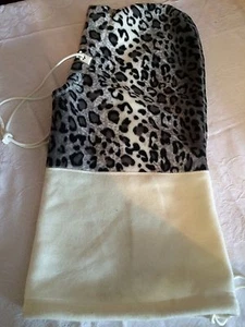 Hot Headz Fleece Hood Hat Black & White Animal Print NWOT Face Mask WARM - Picture 1 of 7