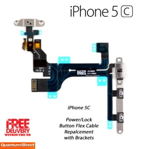 iPhone 5C On/Off Power/Lock Volume Mute/Silent Button/Switch with Brackets - Picture 1 of 3