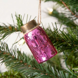 CTW Rosa Mercurio Glass Mason Jarro Adorno Botella Conjunto de 6 - Imagen 1 de 1