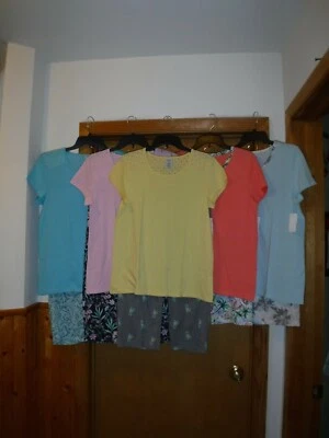 Conjunto de pijama de 2 piezas para mujer talla SM Croft & Barrow multicolor manga corta nuevo con etiquetas Foto 1 de 4