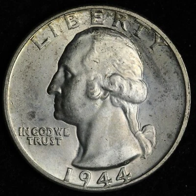 1944-D Washington Silver Quarter GEM BU *UNCIRCULATED* MS E322 VTCC - Image 1 of 2