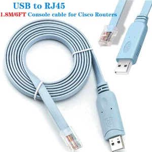 USB to RS232 Serial to RJ45 CAT5 Console Adapter Cable for Cisco Routers FTDI US - Afbeelding 1 van 8