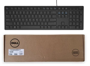 DellKB216-BK-UK keyboard Slim Wired Black UK Layout Qwerty - USB - NEW - Afbeelding 1 van 5
