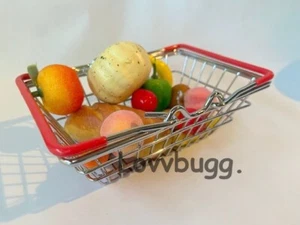 Cesta de compras de metal con alimentos para muñeca American Girl de 18" accesorio ENVÍO GRATUITO AGREGA - Imagen 1 de 12