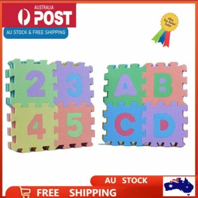 36Packs Soft Non-Toxic Kids Eva Foam Alphabet Numbers Baby Mat Rubber Play Game - image 1 of 4
