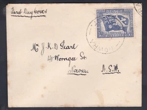 1946 PEACE & VICTORY 3 1/2d PRE-DECIMAL STAMP UNOFFICIAL FIRST DAY COVER #A526 - Picture 1 of 2