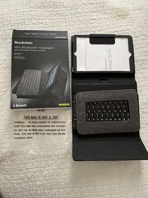 Brookstone Mini Bluetooth Keyboard With Tech-Weave For iPad Mini Tablet "Black" - Image 1 of 4