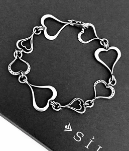 SILPADA Armband gehämmert strukturiert 925 Sterling Silber SPREAD LOVE Herz B1701 - Bild 1 von 22