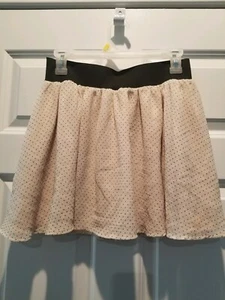 H&M Cream Black Polka Dot Skater Skirt Size Small - Picture 1 of 9