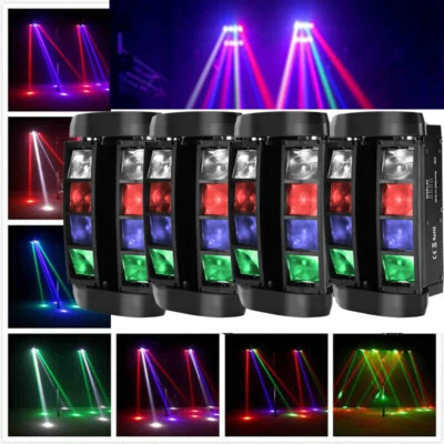GDJRTTK 4x 80W RGBW LED Spider Moving Head Luz de escenario Beam DMX512 DJ Disco Navidad
