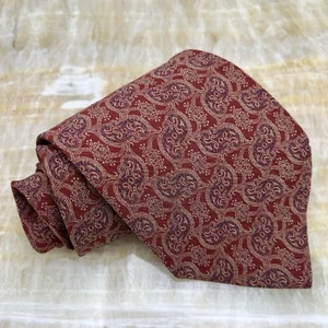 Giorgio Armani Red Baroque Paisley Motif Necktie Silk Handmade Italy - Picture 1 of 8