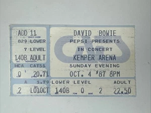 David Bowie Concert Ticket Stub Kemper Kansas City 1987 - Picture 1 of 2