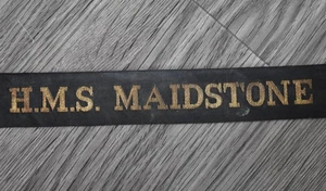 Royal Navy Cap Tally Ribbon - H.M.S. Maidstone - U-Boot Depotschiff - Bild 1 von 3