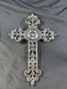Spirituelles religiöses Kreuz aus Eisen Metall mit Longhorn Seil Design Western Wanddekor - Bild 1 von 6