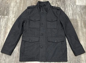 Guess Wool Blend Military Jacket Mens Small Quilted Lined Coat - Picture 1 of 8