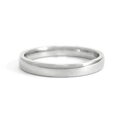 Alianza de boda clásica delgada de ajuste cómodo de oro blanco de 14K para hombre, talla 9, 3 mm Foto 1 de 4