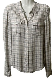 Paige Womens Shirt S Pastel Plaid Button Up Feminine Angelic Princesscore Subtle - Picture 1 of 6