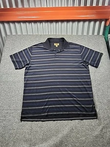 Foundry Supply Polo Shirt Mens 2XLT Black Striped Quick Dri Pima Cotton Golf - Picture 1 of 9