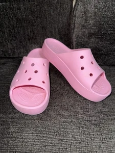 Crocs Sandals Platform Slides Women's 5 Pink - Picture 1 of 5