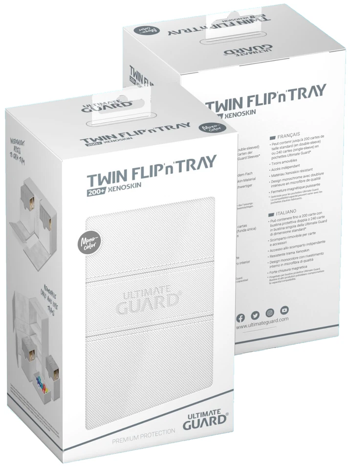 ULTIMATE GUARD TWIN FLIP n BANDEJA MONOCOLOR BLANCO 200+ ESTUCHE DE CUBIERTA DE XENOPIEL Caja de Tarjetas Foto 1 de 4