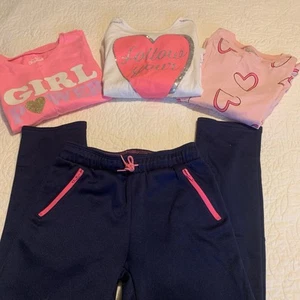 Lot Of Girls 3 Match Sets Osh Kosh Pants And 3 Long Sleeve T Shirts Size 8 EC - Picture 1 of 23