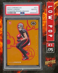 2022 Panini Chronicles - Orange /75 Dynagon Rookies #D-11 Drake London RC PSA 10 - Picture 1 of 3