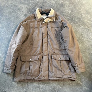 Vintage St. John's Bay Jacket Mens XLT XL Tall Brown Insulated Chore Coat Winter - Picture 1 of 9
