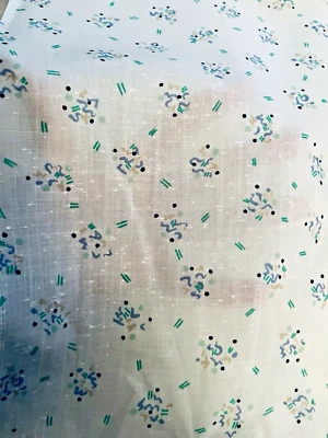 Pastéis geométricos abstratos vintage em tecido de linho branco BTHY - Imagem 1 de 4