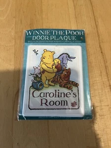 BRAND NEW Winnie the Pooh Door Plaque Caroline’s Room - Picture 1 of 1