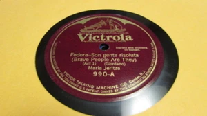 MARIA JERITZA VICTROLA 78 RPM RECORD 990 FEDORA-SON GENTE RISOLUTA - Bild 1 von 2