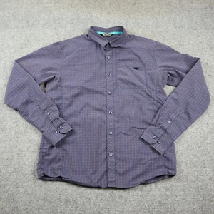 Arc teryx Shirt Mens Medium Blue Orange Button Up Long Sleeve Outdoors Camping - Picture 1 of 10