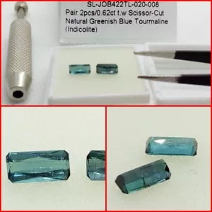 Pareja de Turmalinas Azul talla Scissor 0.62 Cts. - Imagen 1 de 10