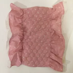 Vintage 1982 Barbie Dream House Canopy Bed Mattel Pink Heart Bed Blanket - Picture 1 of 3