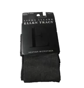 Vintage große transparente Strumpfhose Linda Allard Ellen Tracy 7421 schwarz meliert - Bild 1 von 4