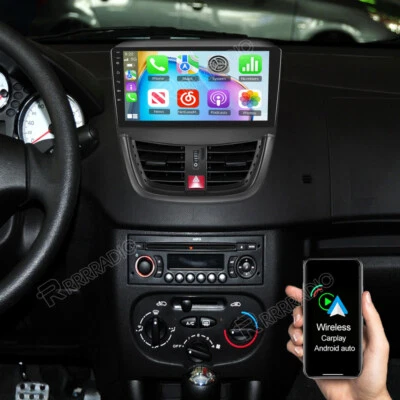 RRRRADIO Radio Coche Peugeot 207 2006-2015 9" CarPlay Android 15 GPS Navi WIFI FM/RDS