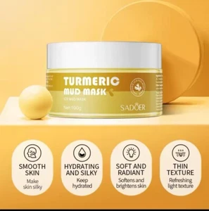 Turmeric Mud Mask Face Moisturizing Hydrating Brightening Shrinking Pores - Picture 1 of 5