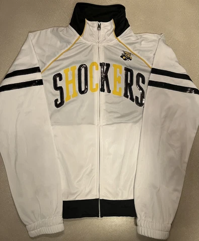 Wichita State University Shockers WSU Full Zip Sequin Track Jacket Size Small Cover