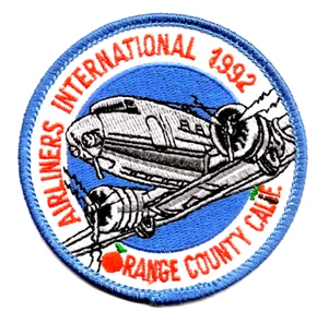 Airliners International DC-3 Patch, Orange County 1992 , Unused, 3in diameter - Picture 1 of 2