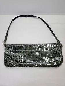 Laura DiMaggio Handtasche Tasche Kroko-Prägung Lackleder smaragdgrün wandelbar - Bild 1 von 17