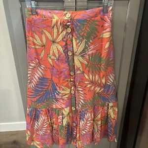 Mlle Gabrielle Skirt Women’s Size S Multicolor Flowy Leaves Flowers Womens - Picture 1 of 12