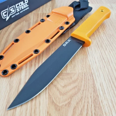 Cold Steel SRK Fixed Knife 6" Black SK5 Carbon Steel Blade Orange Kray-Ex Handle - Image 1 of 4