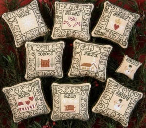 Green Letter Ornaments - 8 Ornaments- Blue Ribbon Designs - New Chart - Picture 1 of 1